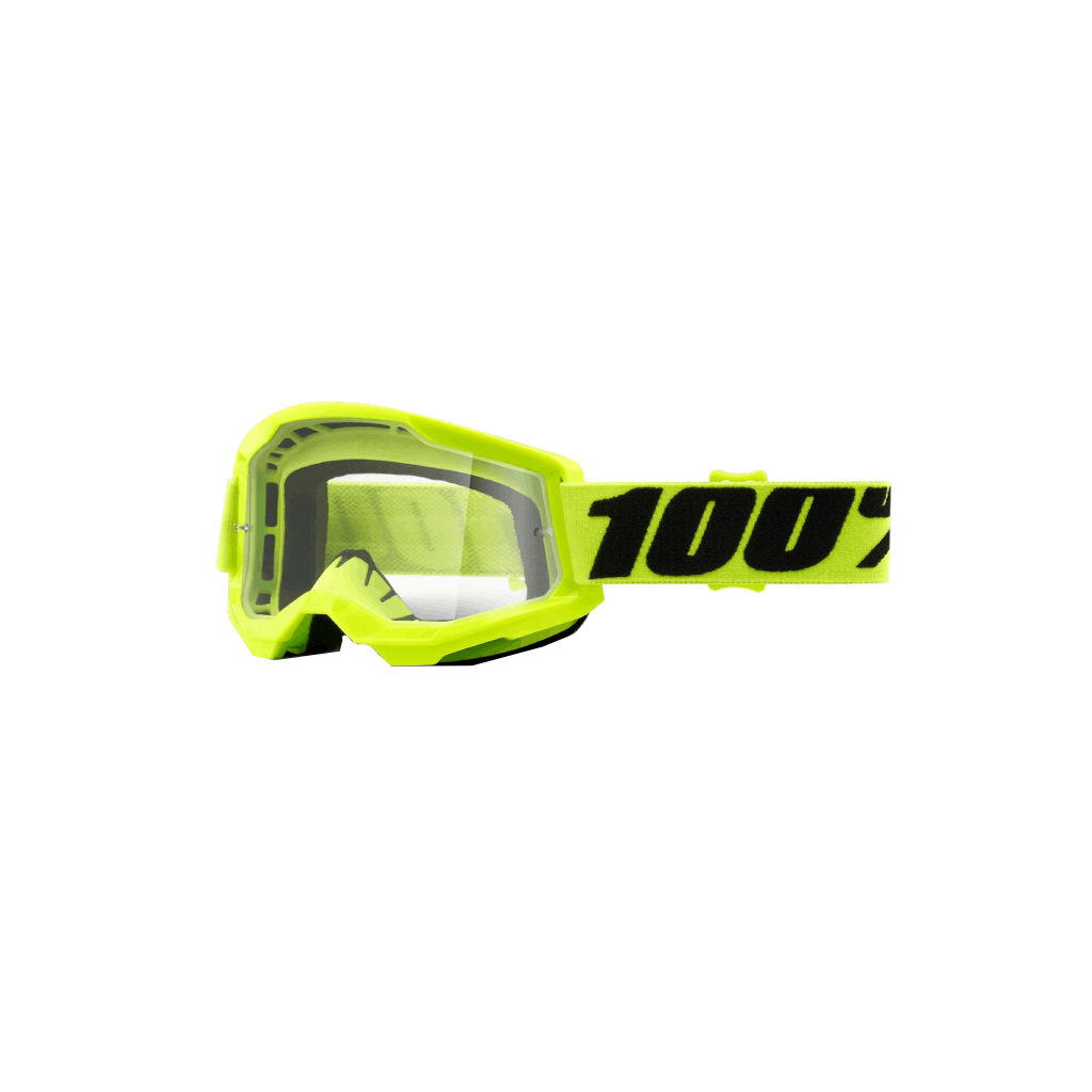 Motokrosové Okuliare 100% Strata 2 Fluo Zlte Číre