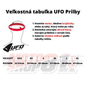 Veľkostná tabuľka prilby UFO