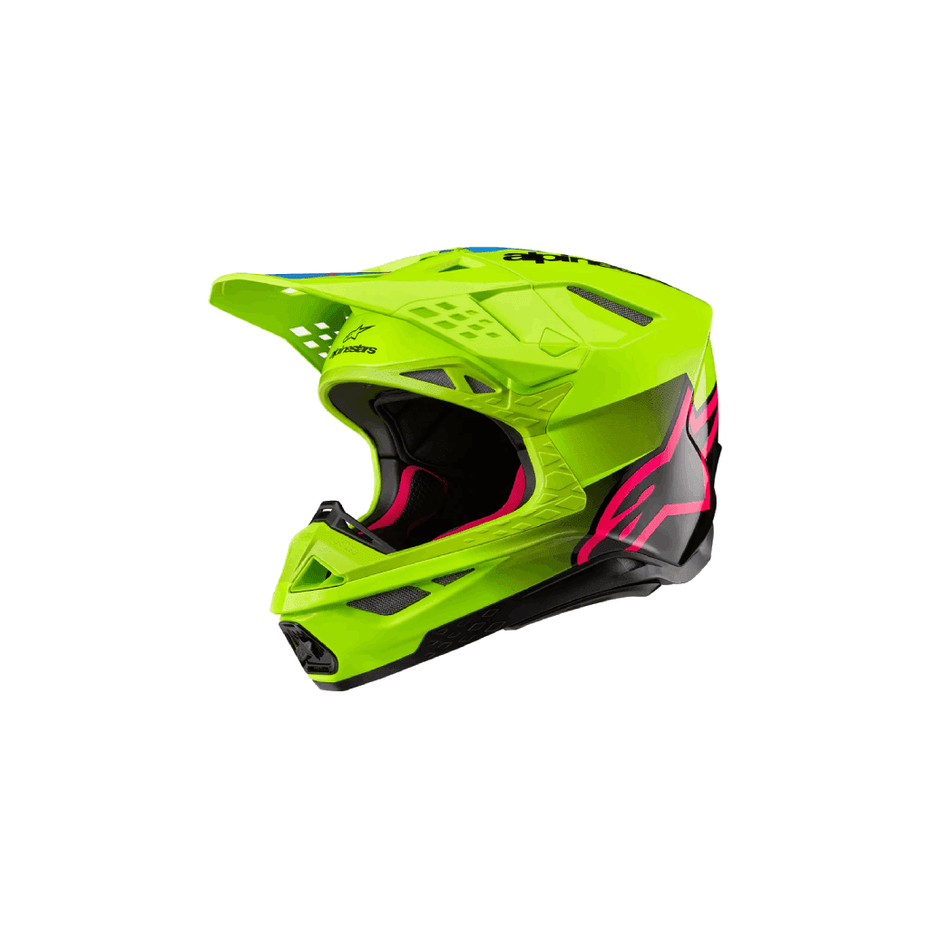 Motokrosová Prilba Alpinestars Supertech M10 2024 Unite Zltá Fluo_Cierna_Ruzová Lesklá