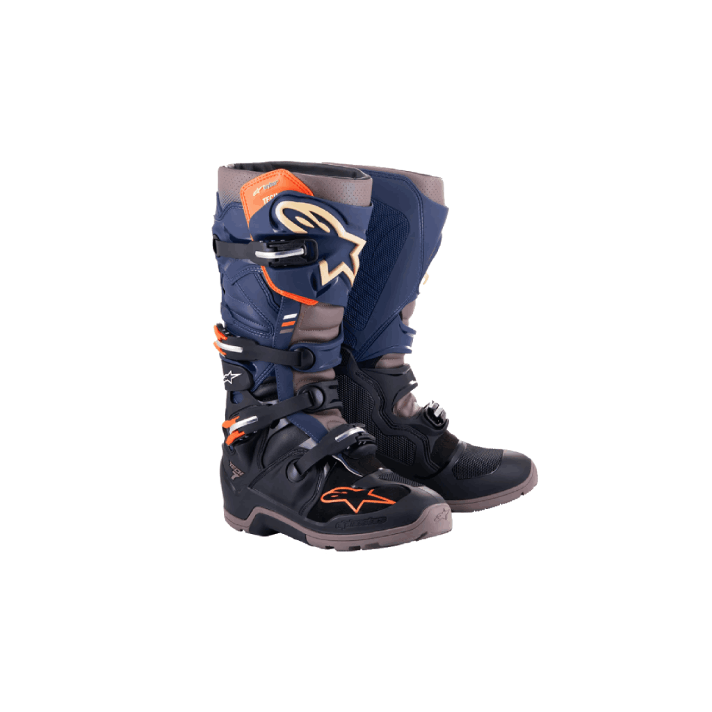 Motokrosové cižmy Alpinestars Tech 7 DryStar Enduro Navy Modrá_Šedá